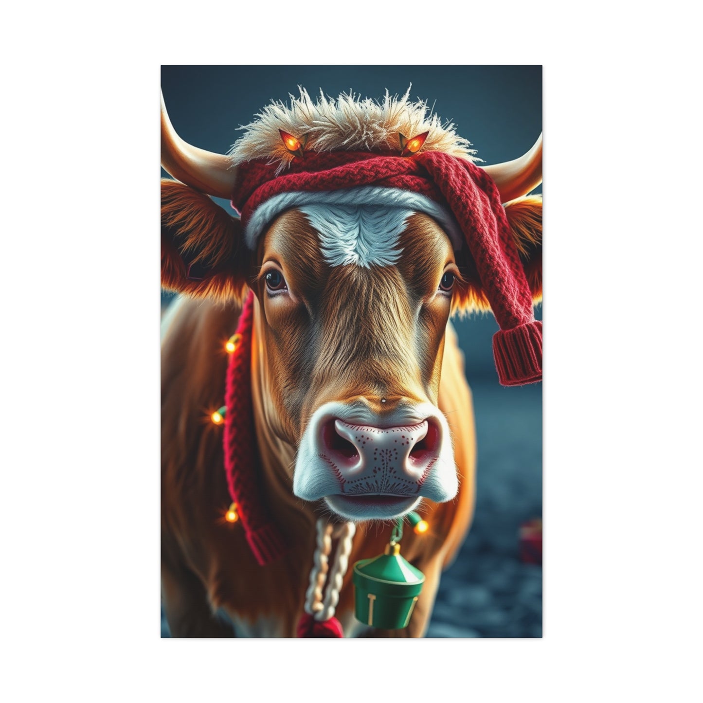 Christmas Cow Art Supreme Gallery Wall Art & Canvas Print