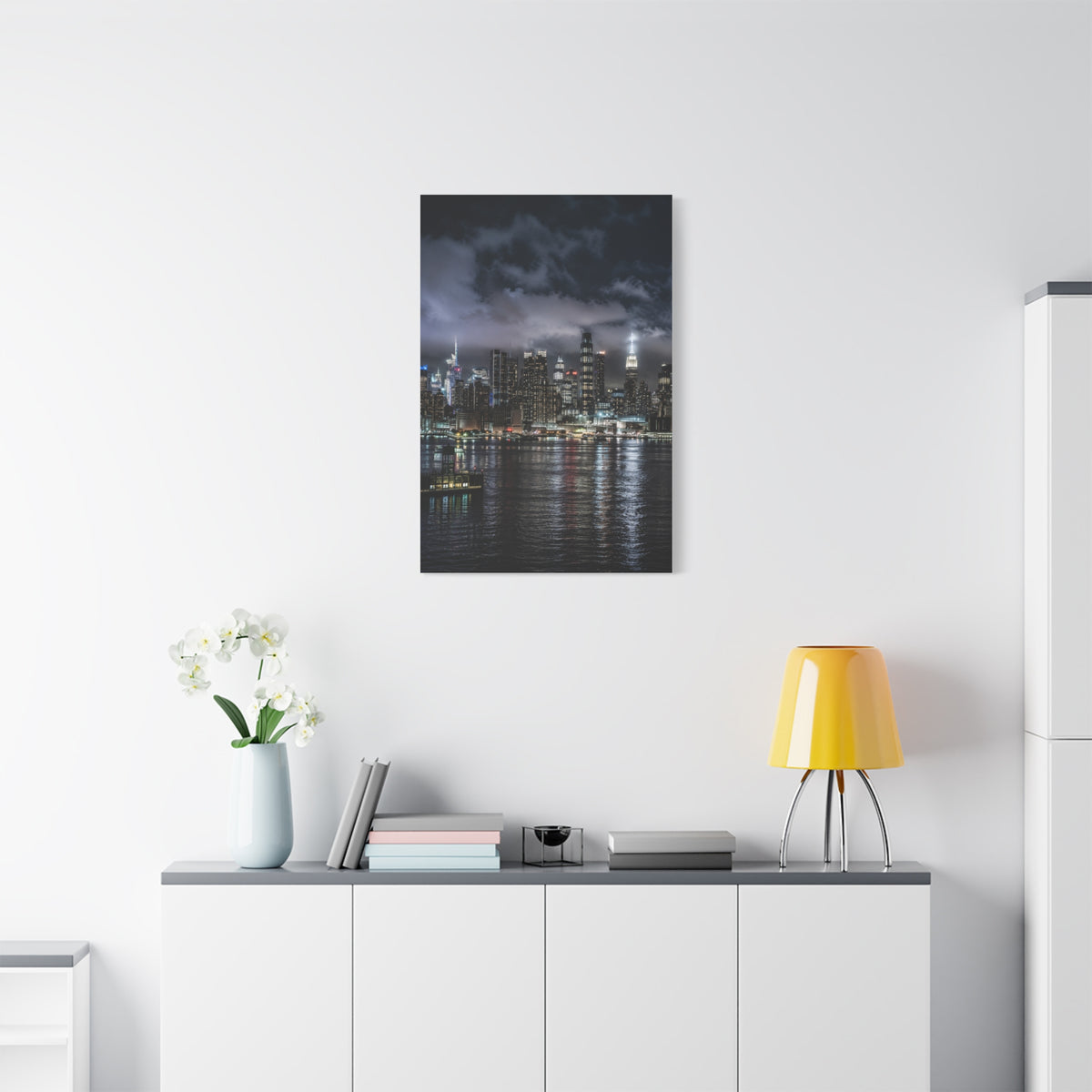 New York City Skyline at Night Wall Art & Canvas Print