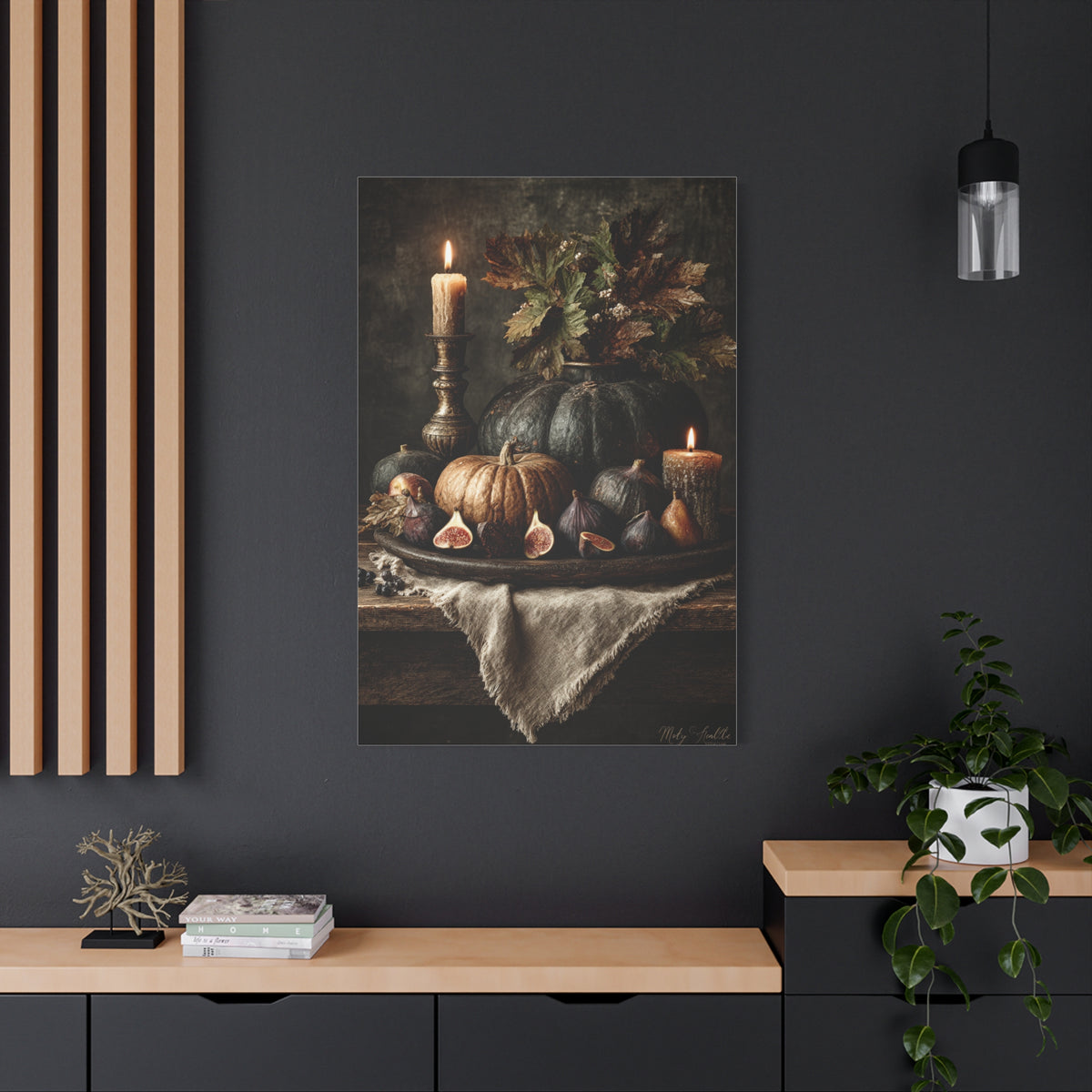 Autumn Harvest Candle Still Life Wall Art & Canvas Print