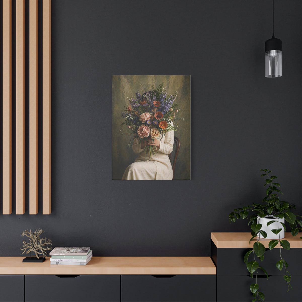Concealed Identity Floral Portrait Wall Art & Canvas Print
