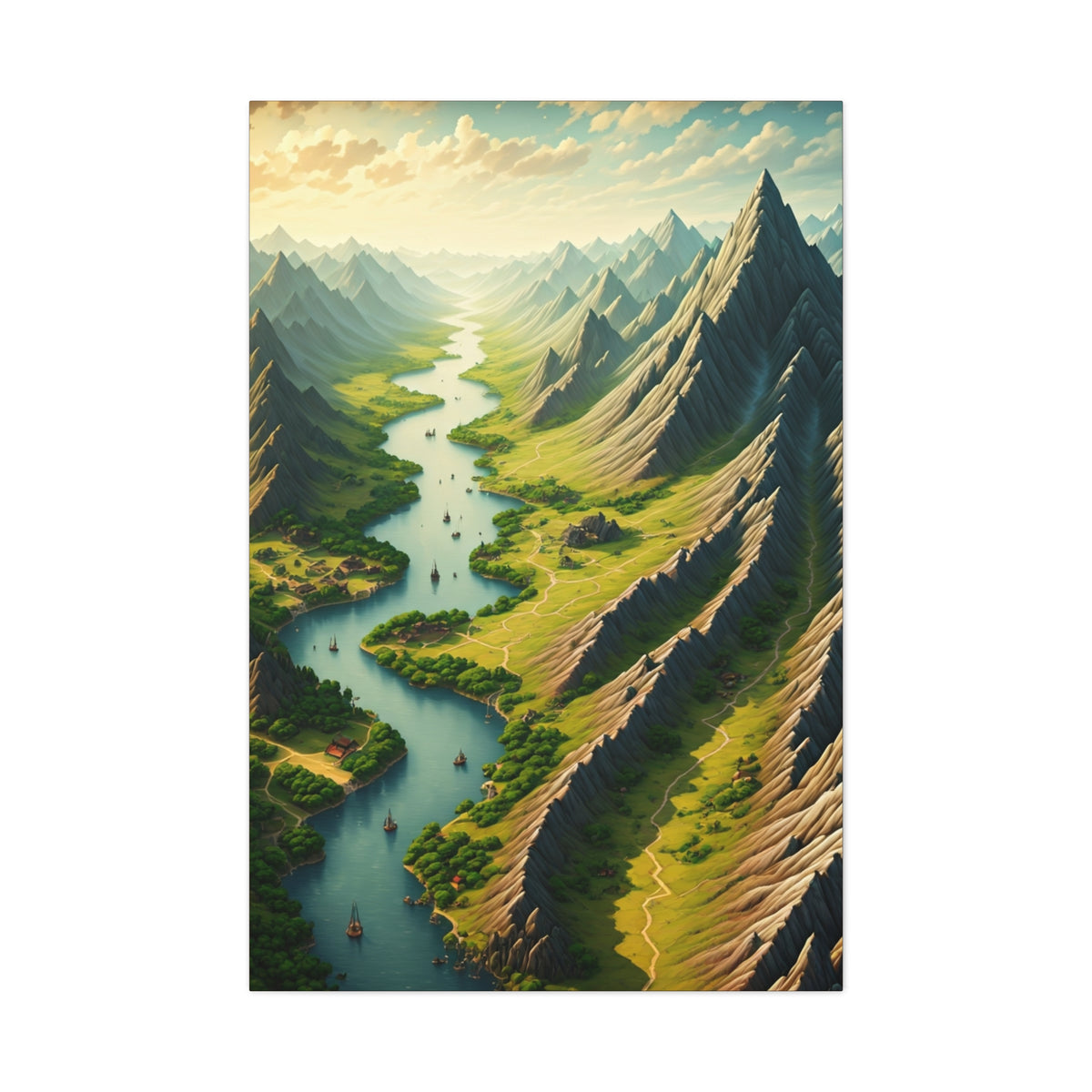 Mountain River Valley Wall Art & Canvas Prints