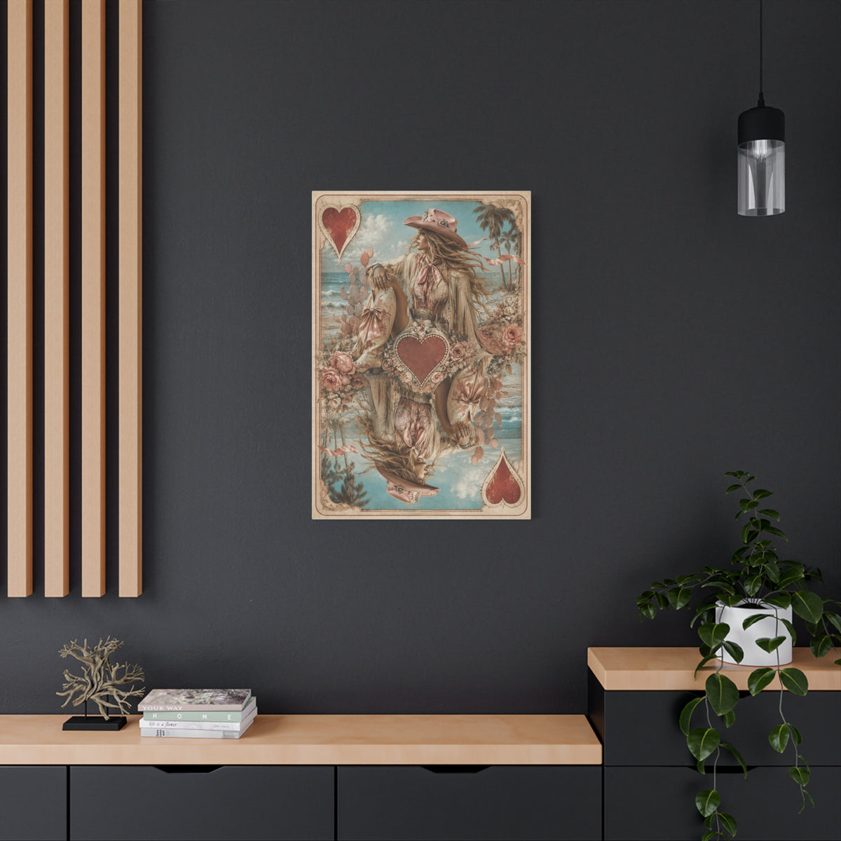 Coastal Cowgirl Playing Card Portrait Wall Art & Canvas Print