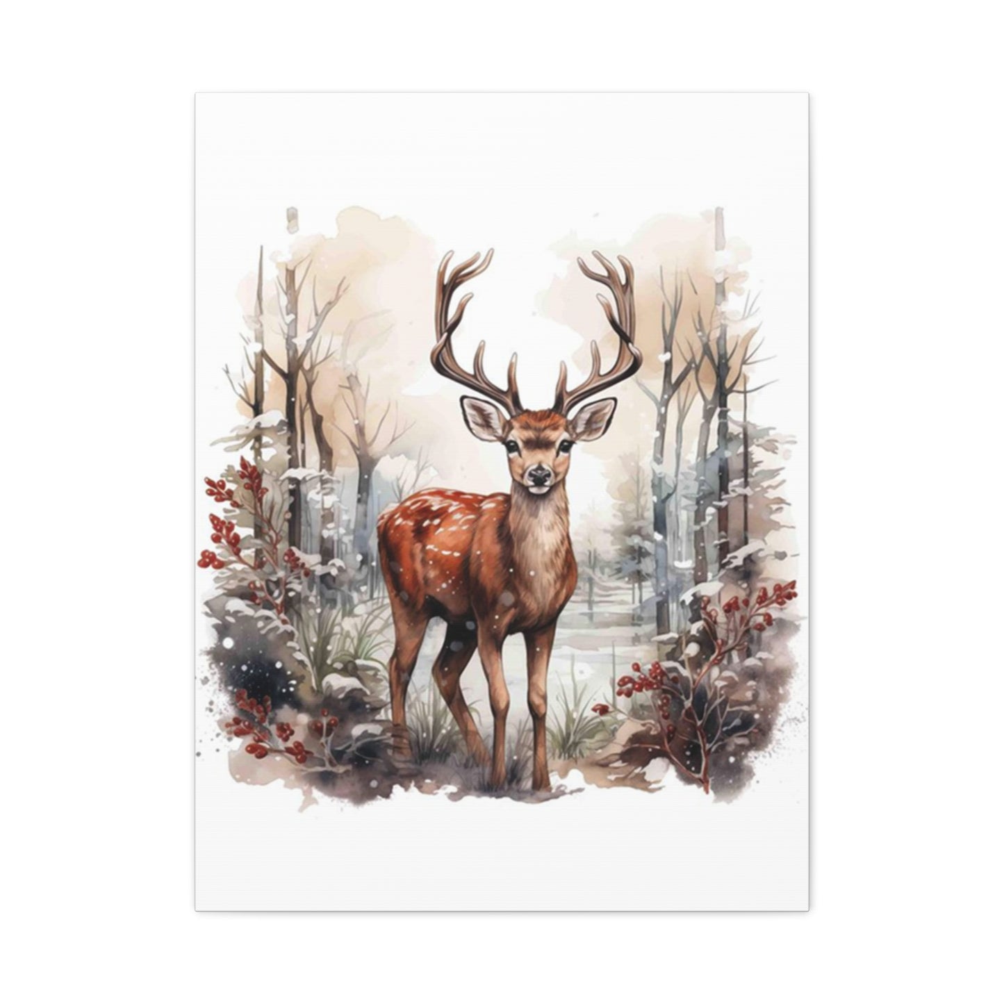 Small Reindeer Painting Wall Art & Canvas Prints