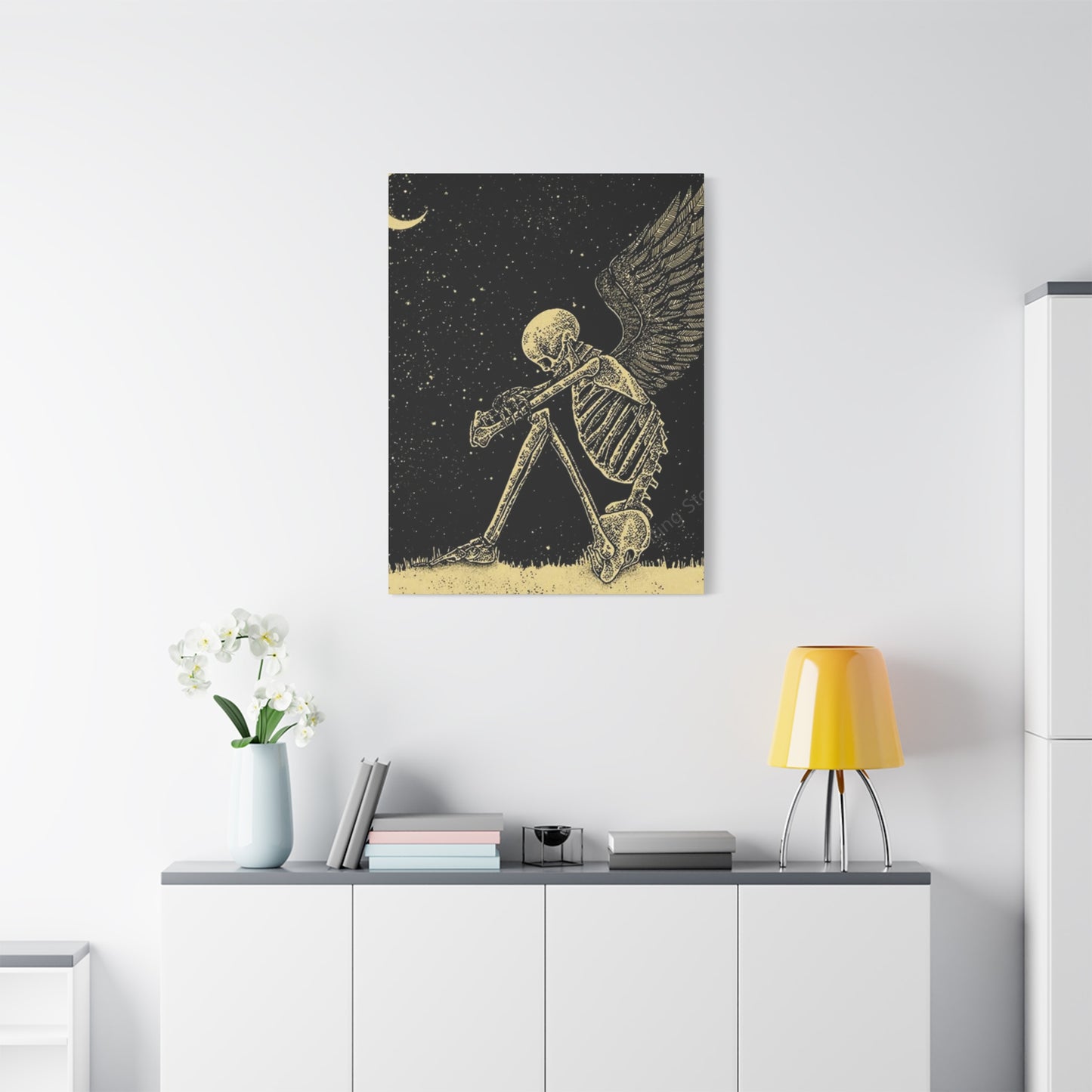 Sad Skeleton Angel Wall Art & Canvas Prints