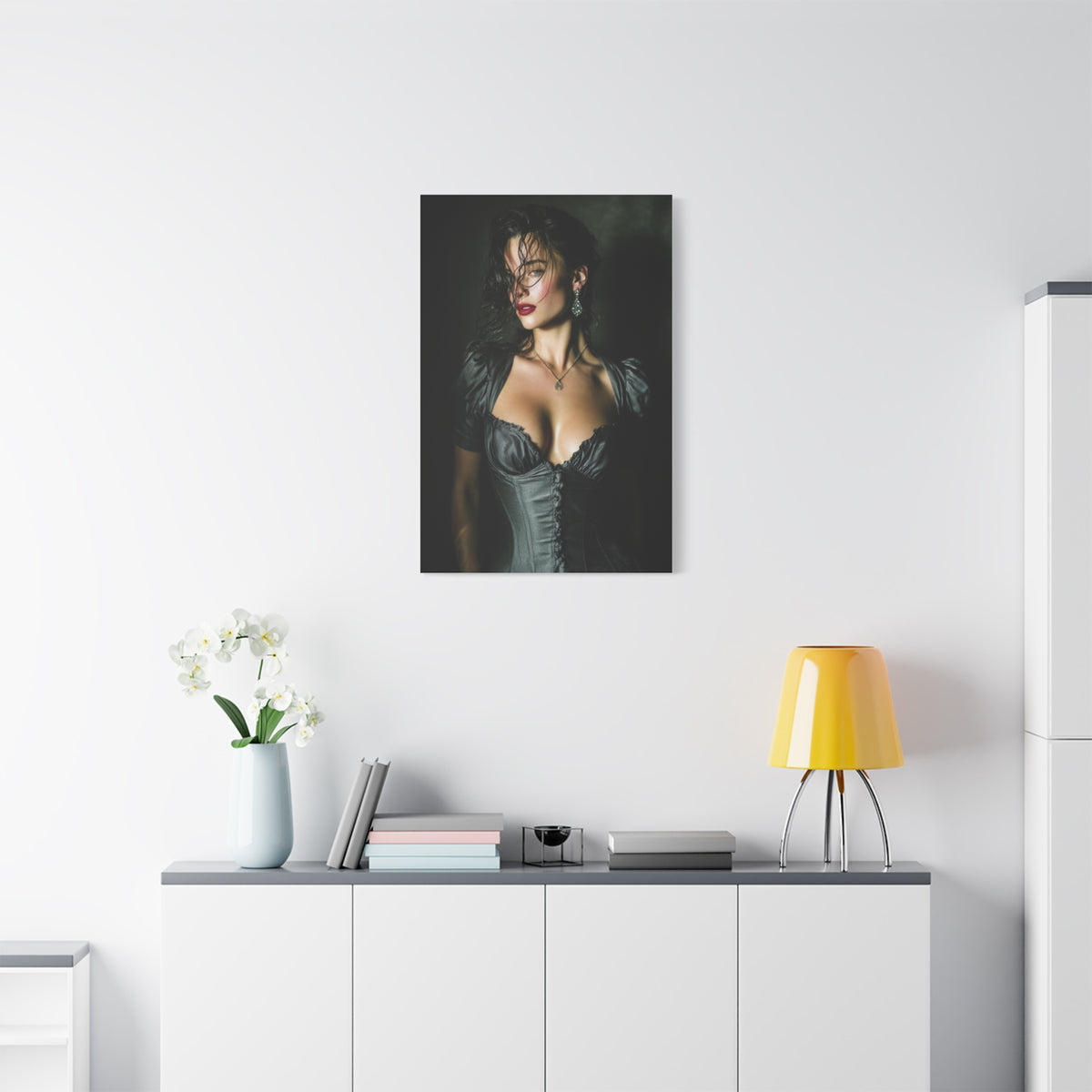 High-Fashion Satin Portrait Wall Art & Canvas Print