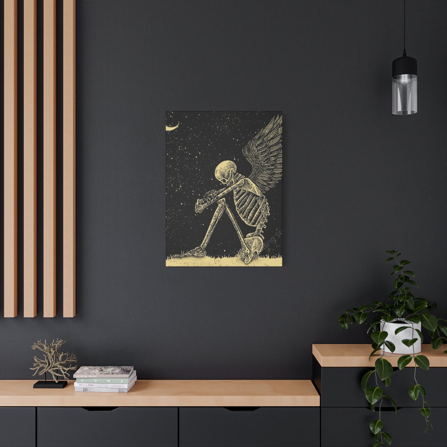 Sad Skeleton Angel Wall Art & Canvas Prints