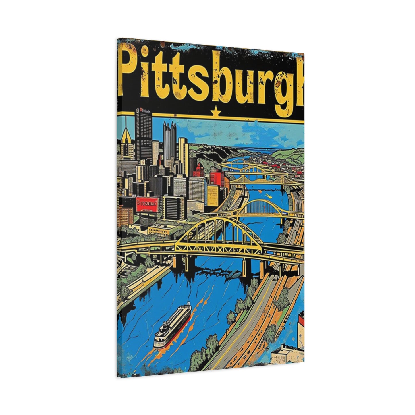 Pittsburgh Graffiti Steel Bridge Poster Wall Art & Canvas Prints