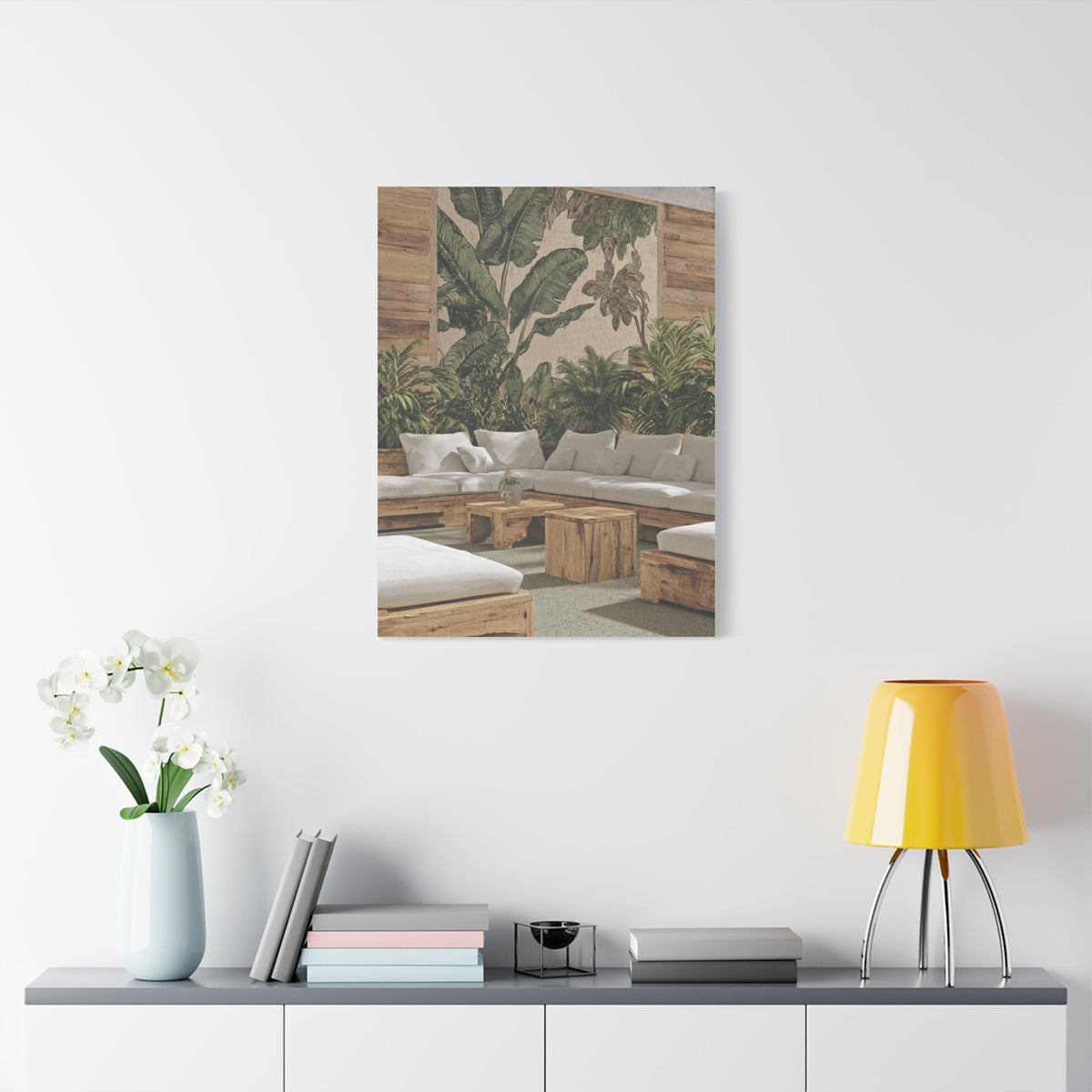 Tropical Flora and Fauna Resort Restaurant Wall Art & Canvas Print