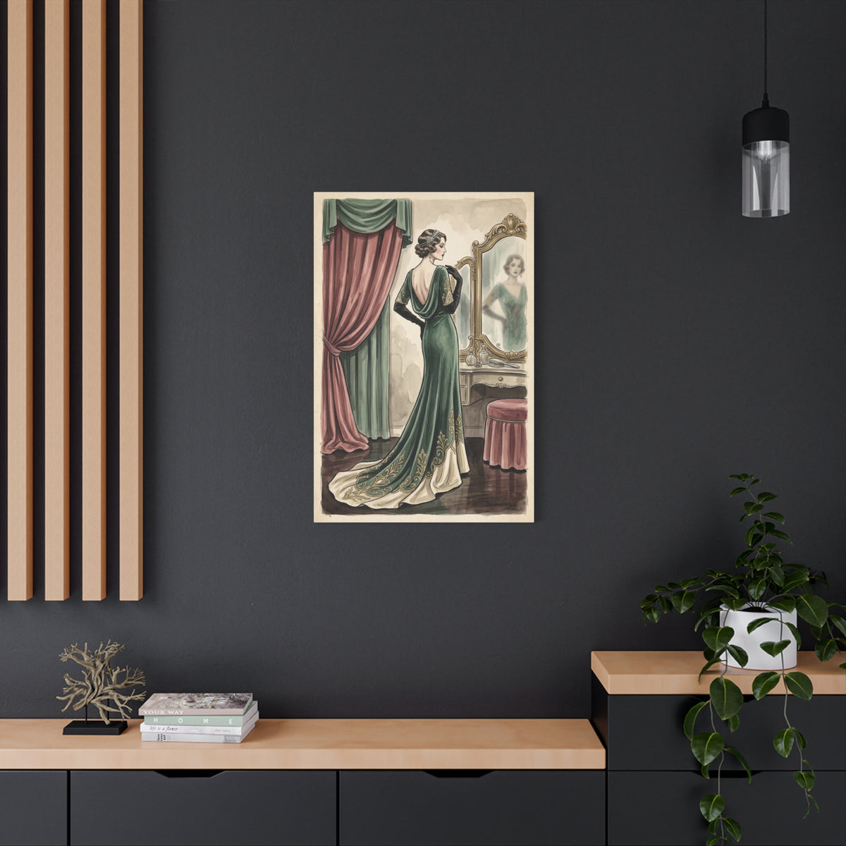 Vintage Fashion Atelier Illustration Wall Art & Canvas Print