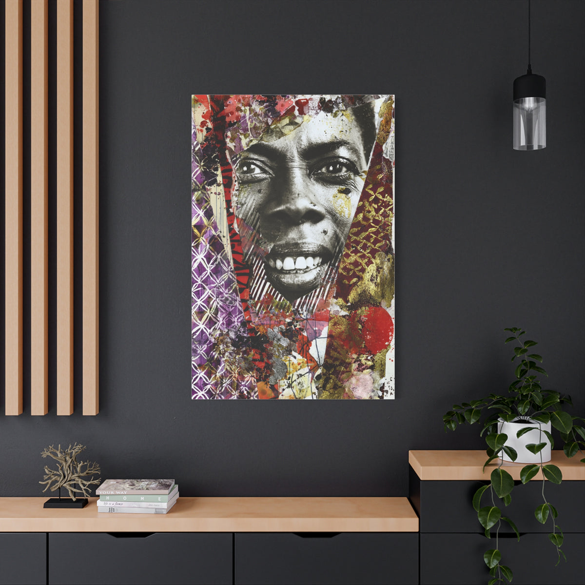 Avant Garde Mixed Media Portrait Collage Wall Art & Canvas Print