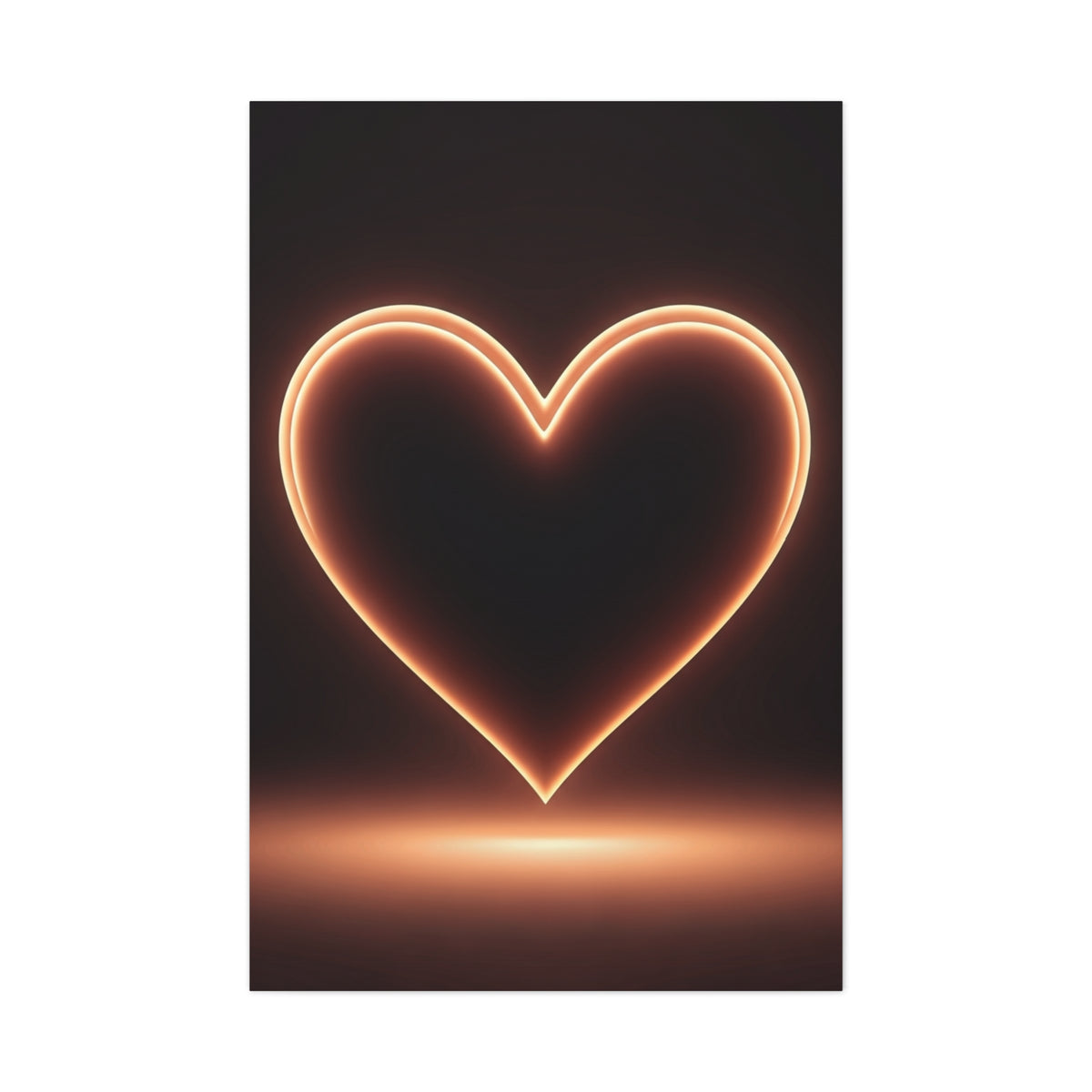 Luminous Heart Minimal Glow Wall Art & Canvas Prints
