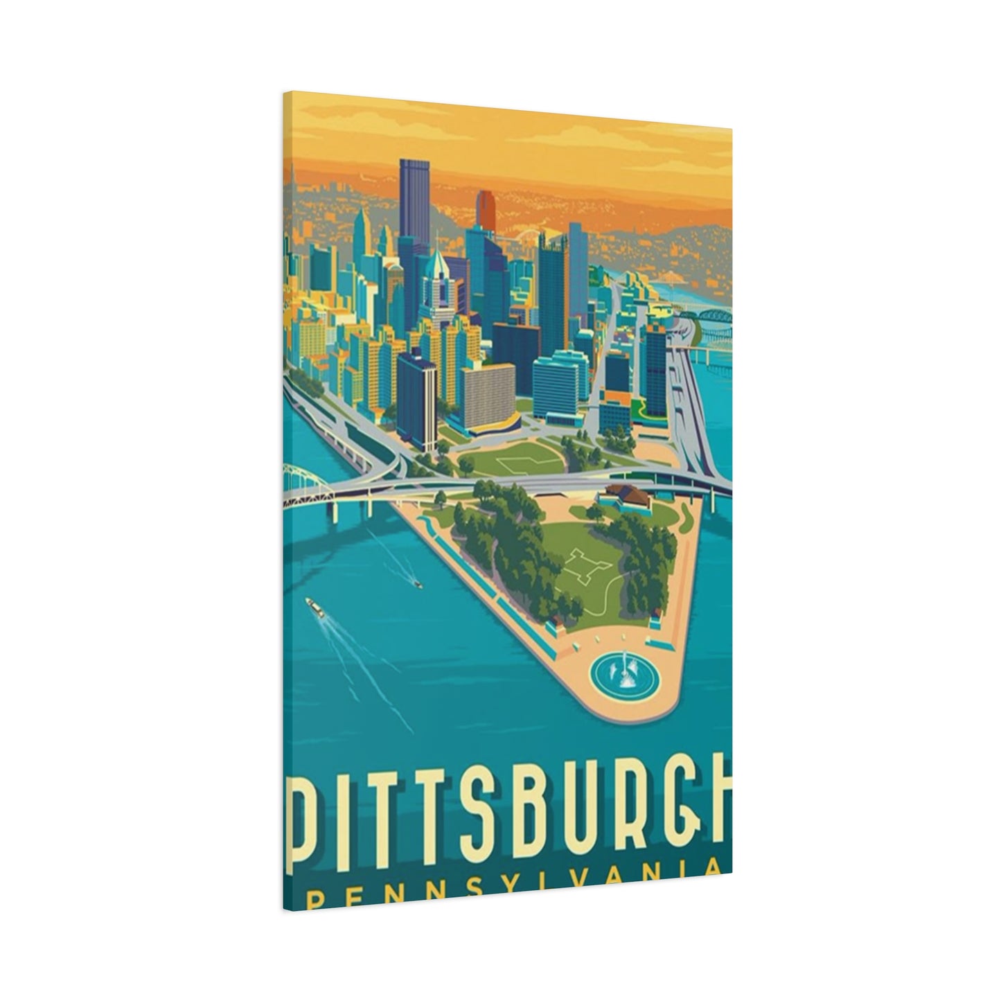 Pittsburgh Graffiti Steel Bridges Poster Wall Art & Canvas Prints