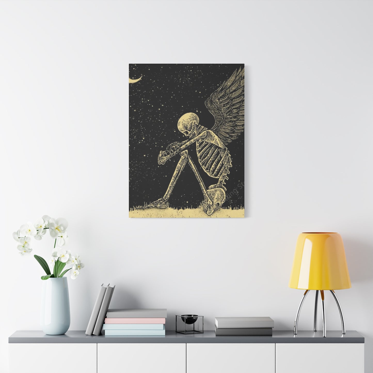 Sad Skeleton Angel Wall Art & Canvas Prints