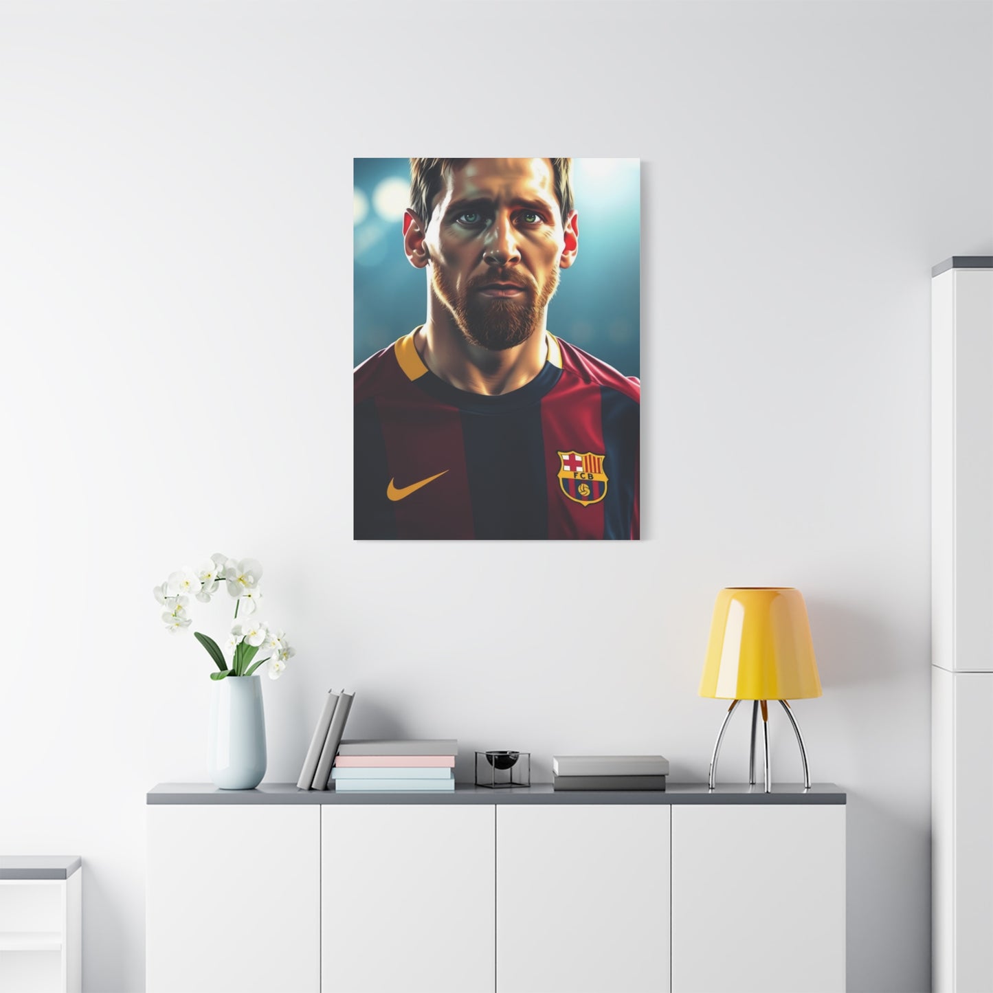 Messi: The Illustrated Icon Canvas Wall Art & Canvas Print