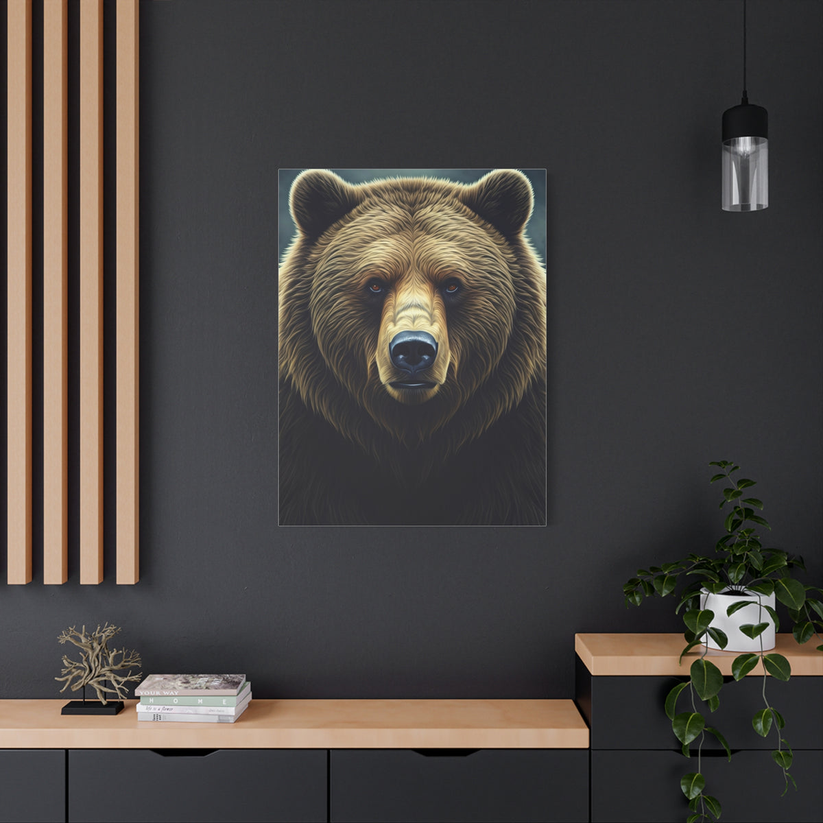 Vibrant Artistic Grizzly Portrait Wall Art & Canvas Prints
