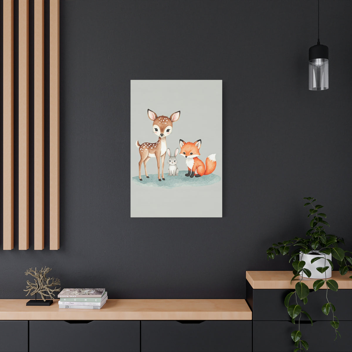 Woodland Friends Nursery Wall Art & Canvas Print