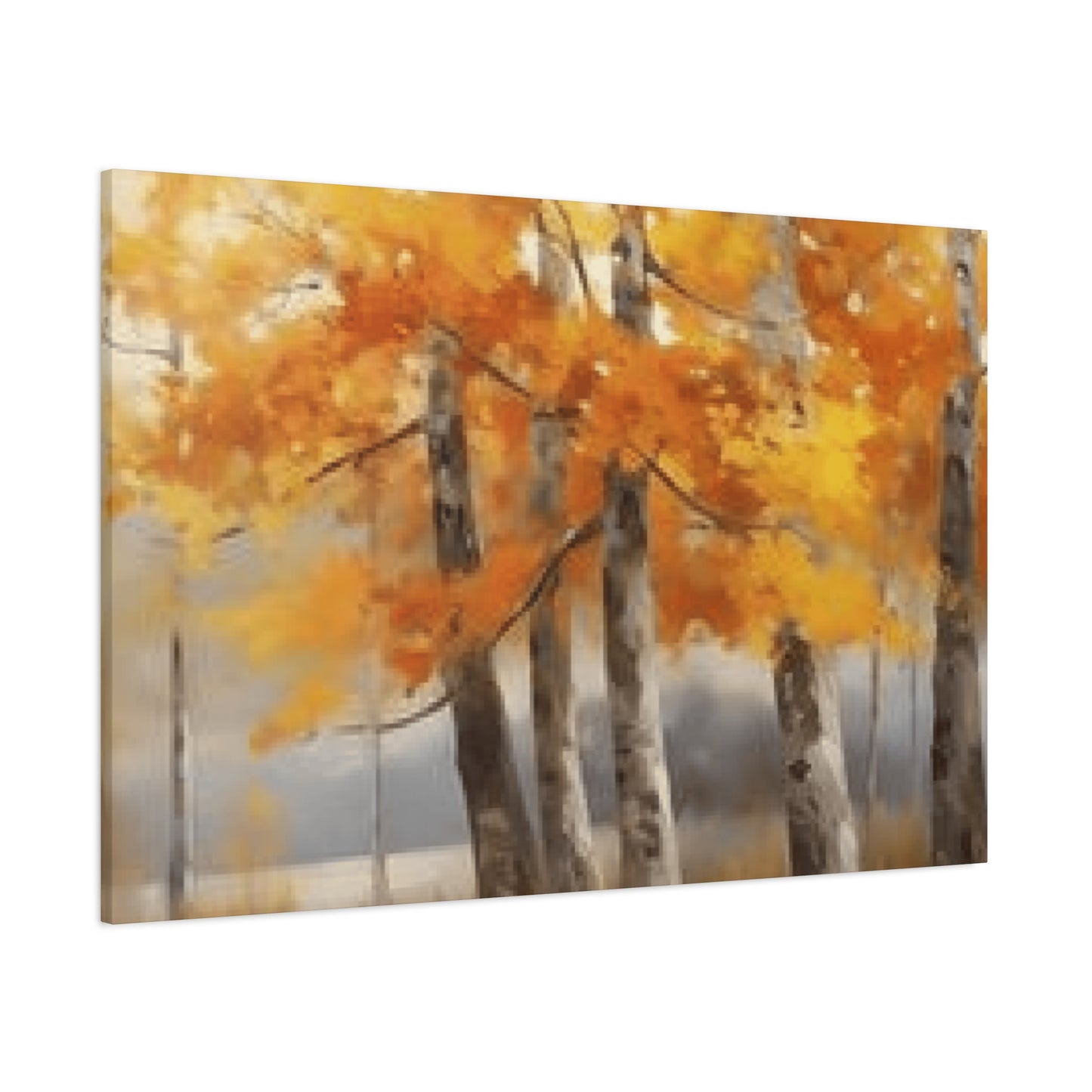 Orange Birch Trees Painting Wall Art & Canvas Prints