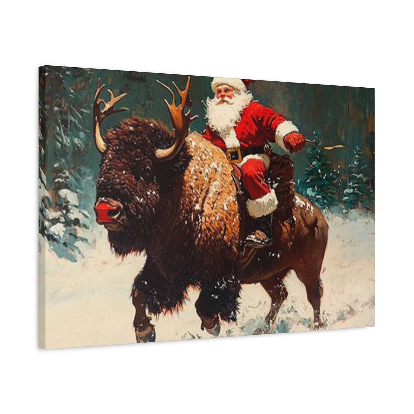 Santa Claus On Yak Wall Art & Canvas Prints