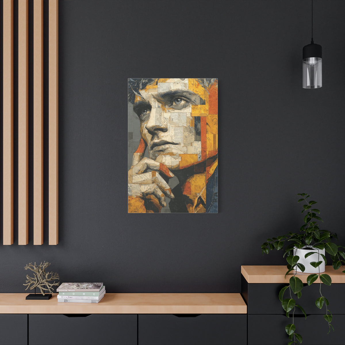 Reflective Thought Portrait Collage Wall Art & Canvas Print