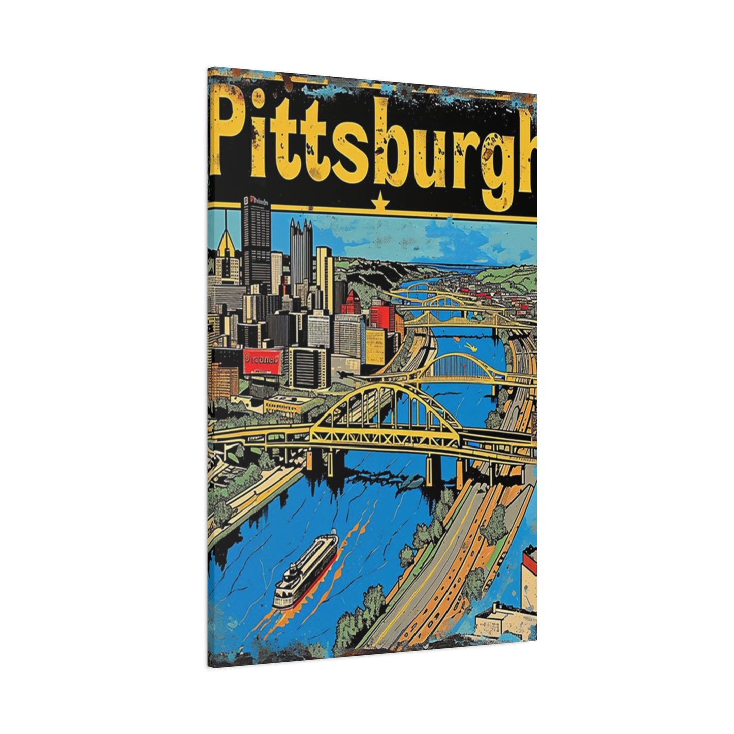 Pittsburgh Graffiti Steel Bridge Poster Wall Art & Canvas Prints