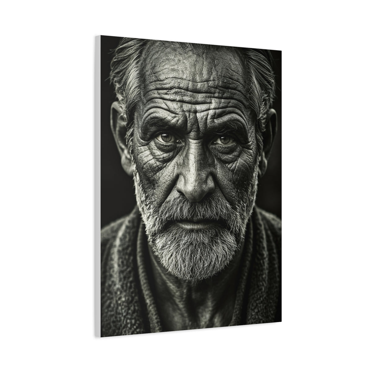 Lines of Time Black & White Elder Portrait Wall Art & Canvas Prints