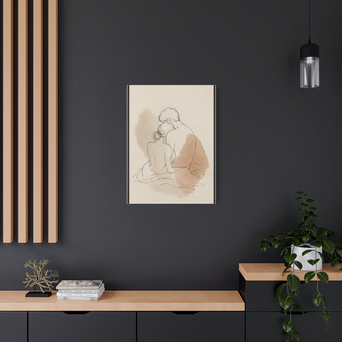Delicate Sketch Couple Quiet Intimacy Wall Art & Canvas Print