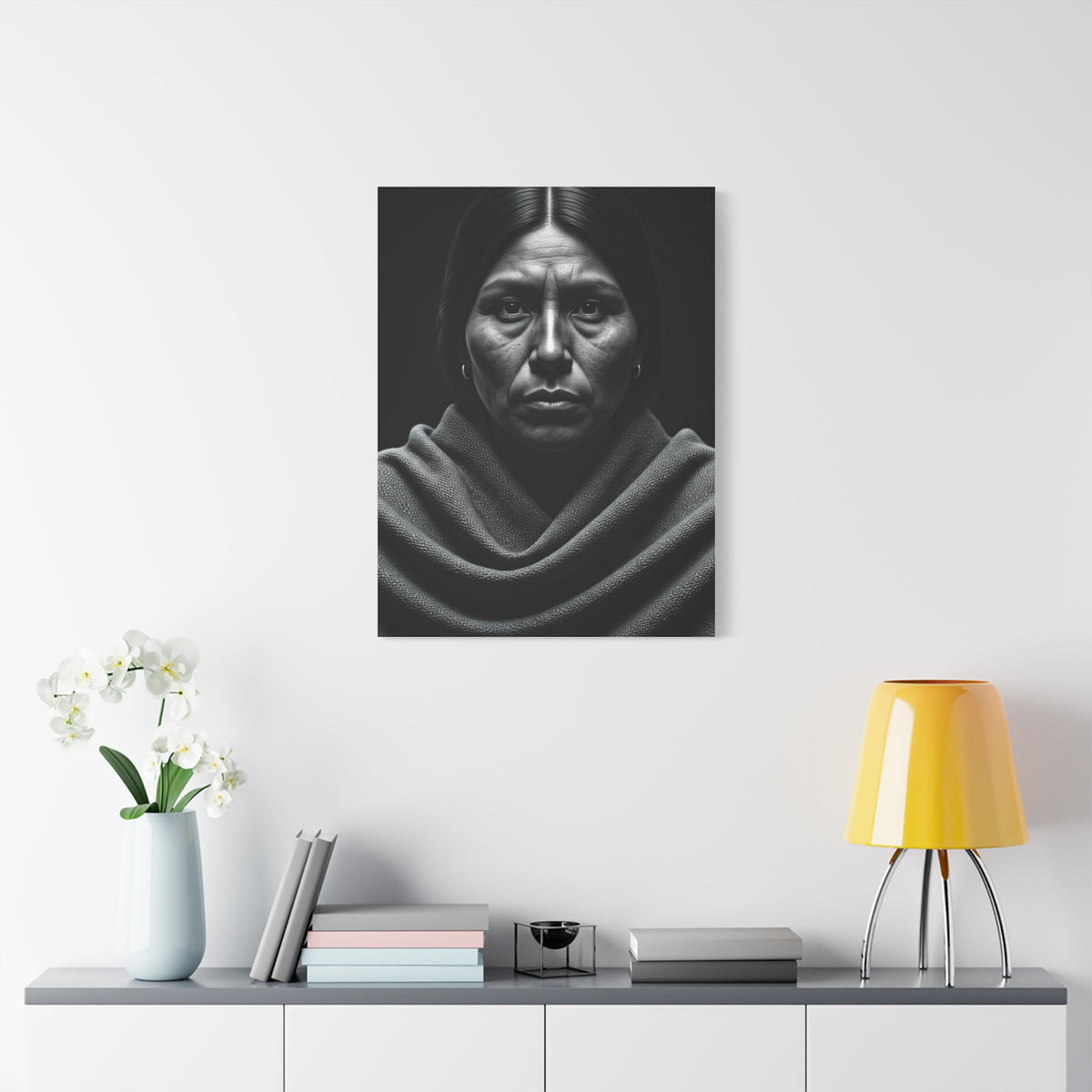 Silent Resilience Black & White Portrait Wall Art & Canvas Prints
