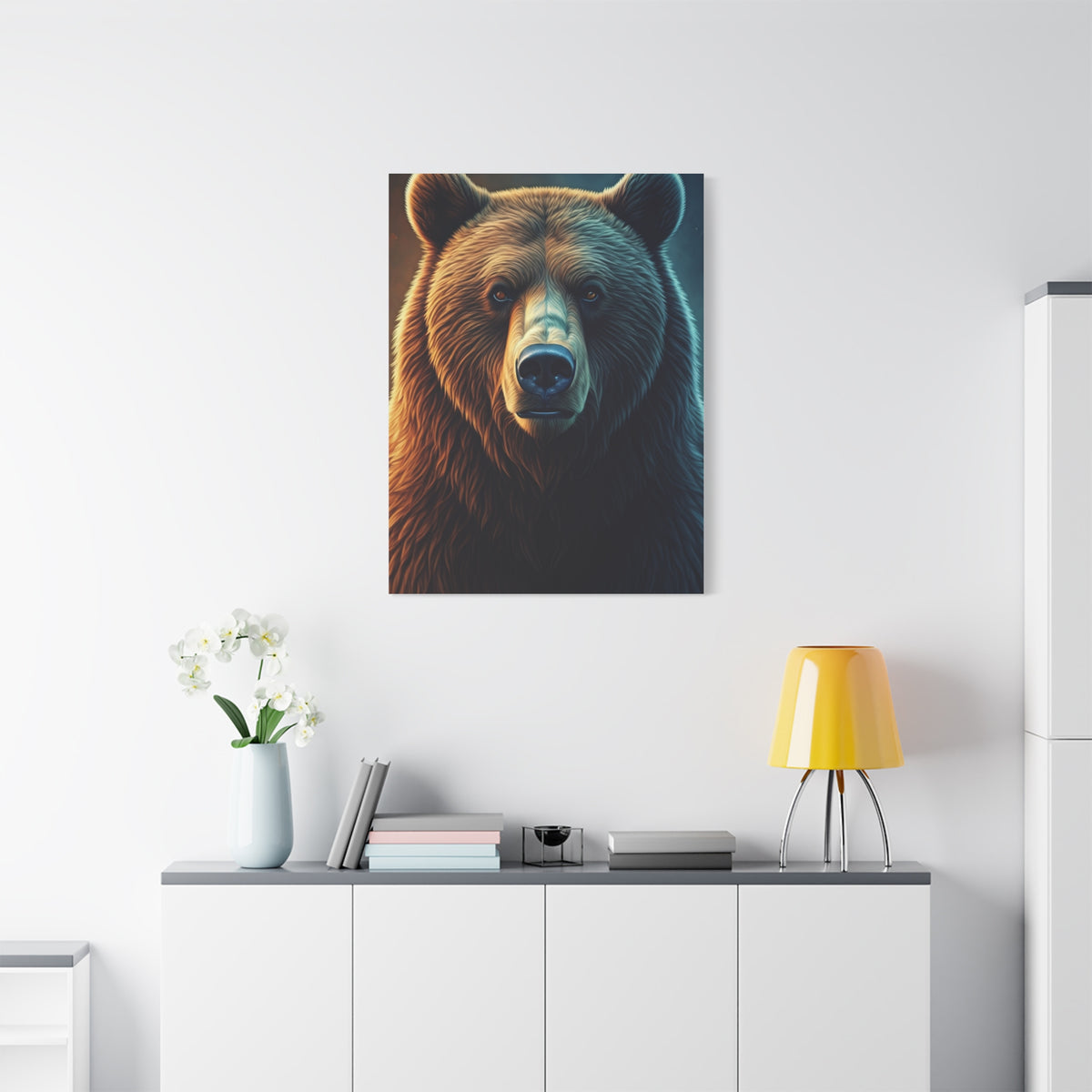 Warm & Cool Contrast Grizzly Portrait Wall Art & Canvas Prints