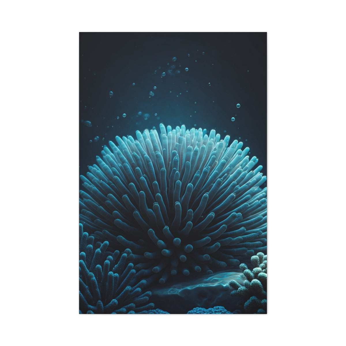 Coral Reef Glow in Deep Blue Ocean Wall Art & Canvas Prints