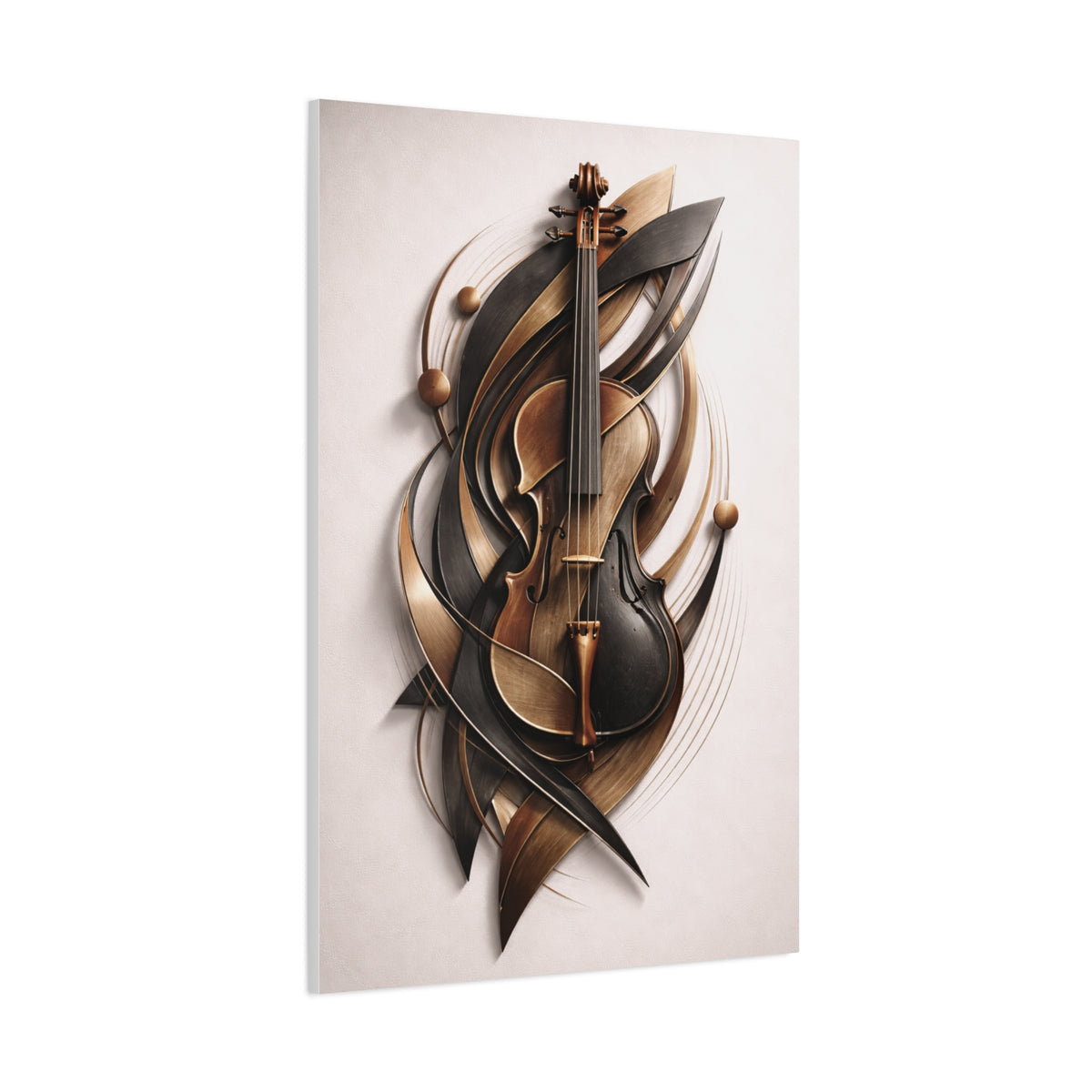 Sculptural Violin Motion Composition Wall Art & Canvas Print