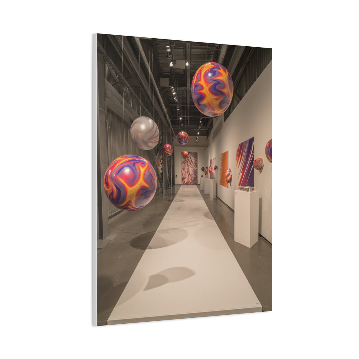 Floating Color Sphere Gallery Installation Wall Art & Canvas Print