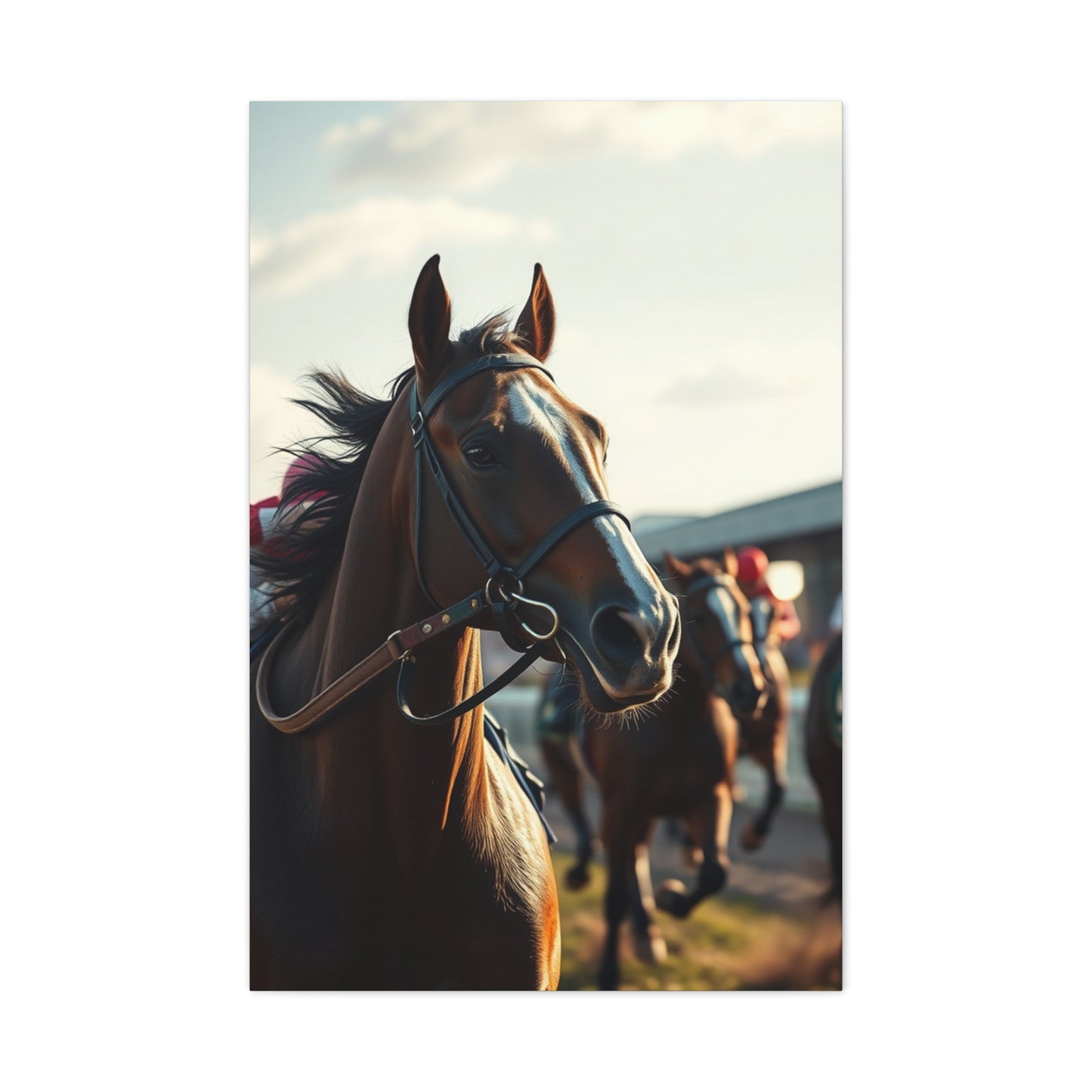 Masterpiece Candid Horse Racing Art Vision Wall Art & Canvas Print
