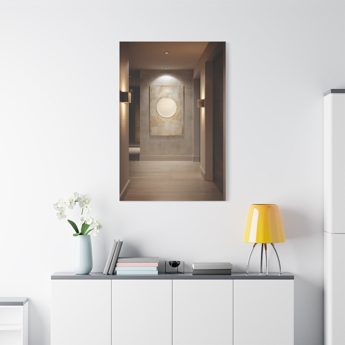 Minimalist Textured Luxury Hotel Hallway Wall Art & Canvas Print