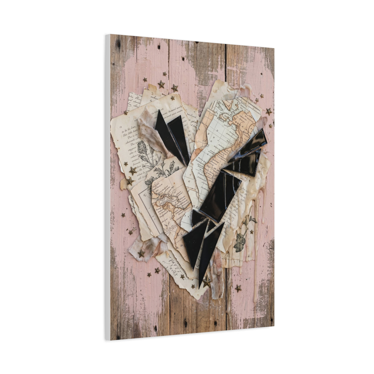 Reclaimed Mixed Media Heartless Romance Wall Art & Canvas Print