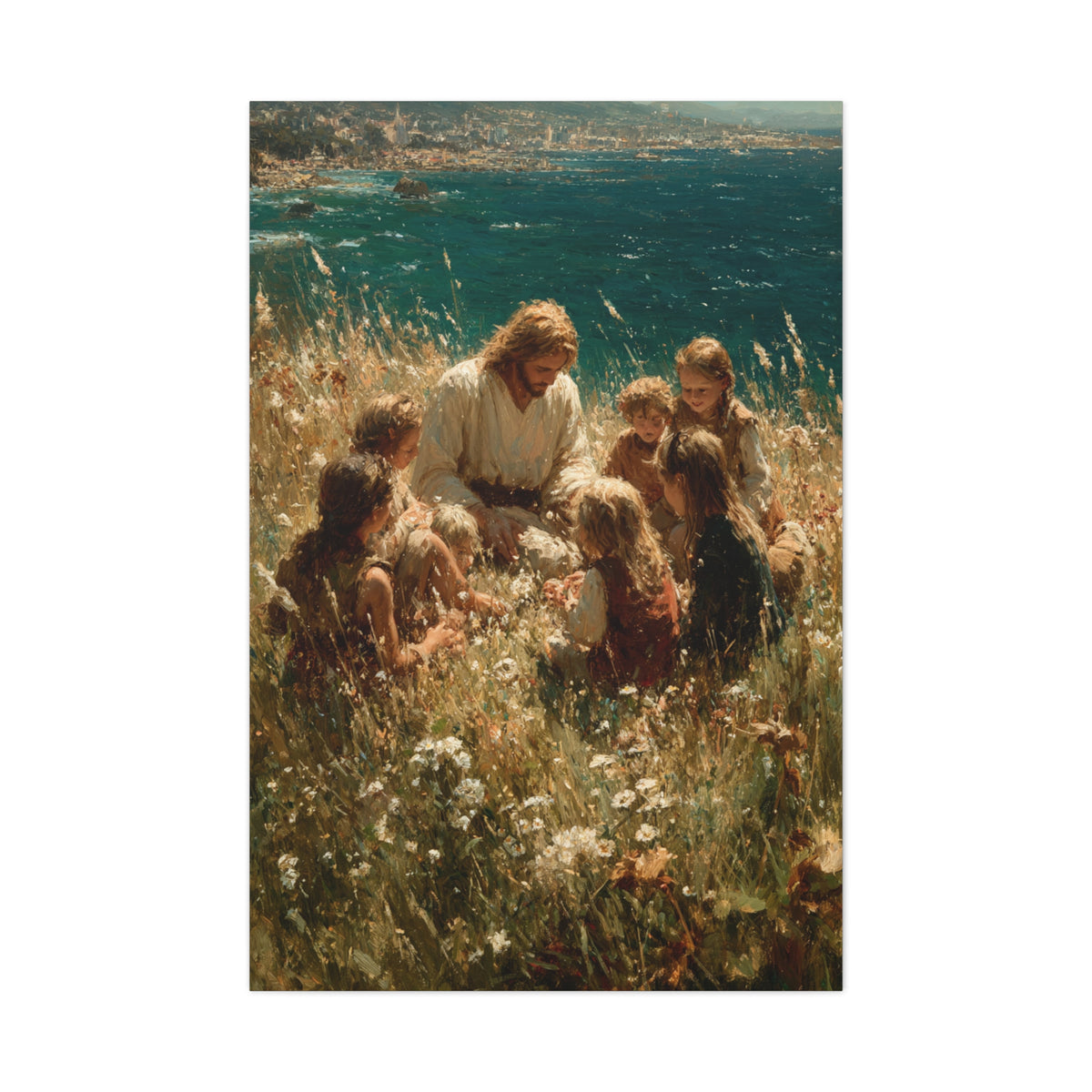 Jesus with Children Gentle Teaching Wall Art & Canvas Print