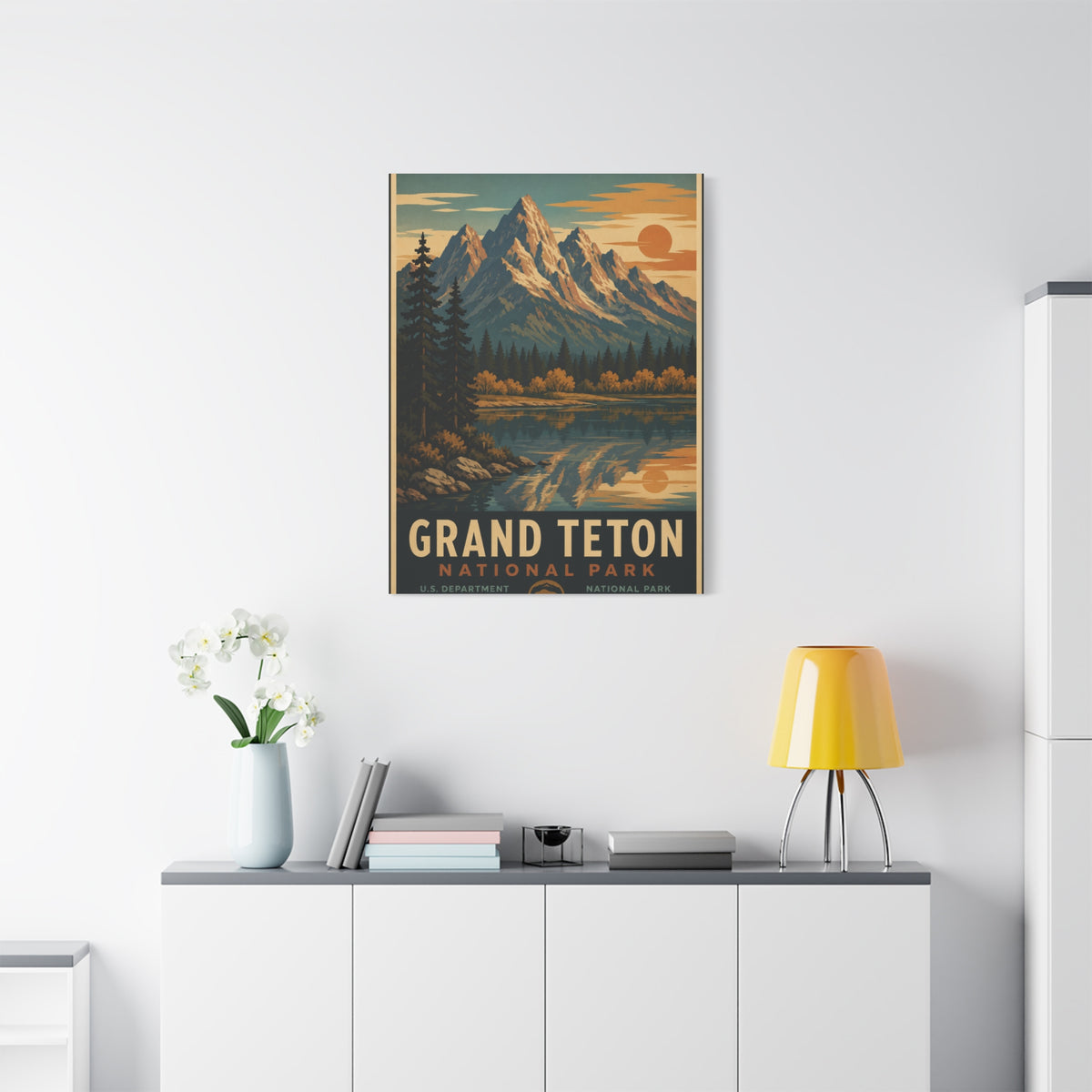 Grand Teton Vintage National Park Poster Wall Art & Canvas Print