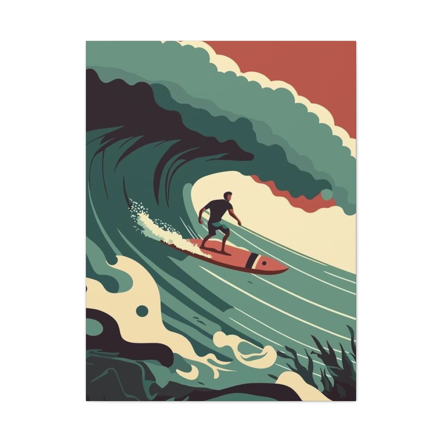 Wave Surfing Graffiti Wall Art & Canvas Prints