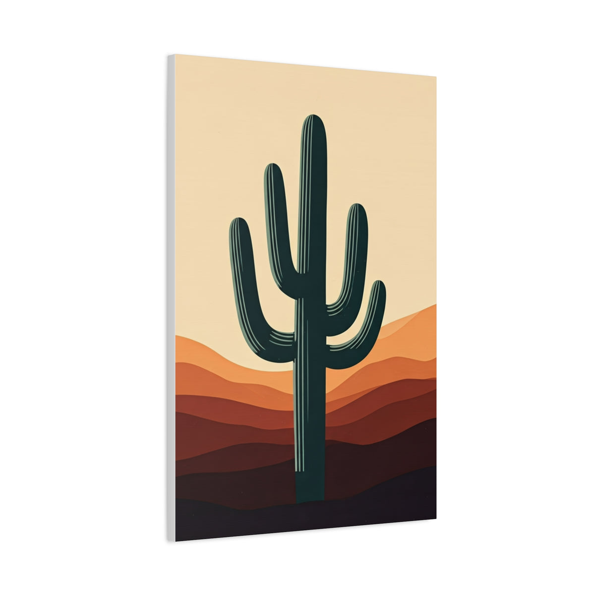 Layered Desert Landscape Saguaro Illustration Wall Art & Canvas Prints