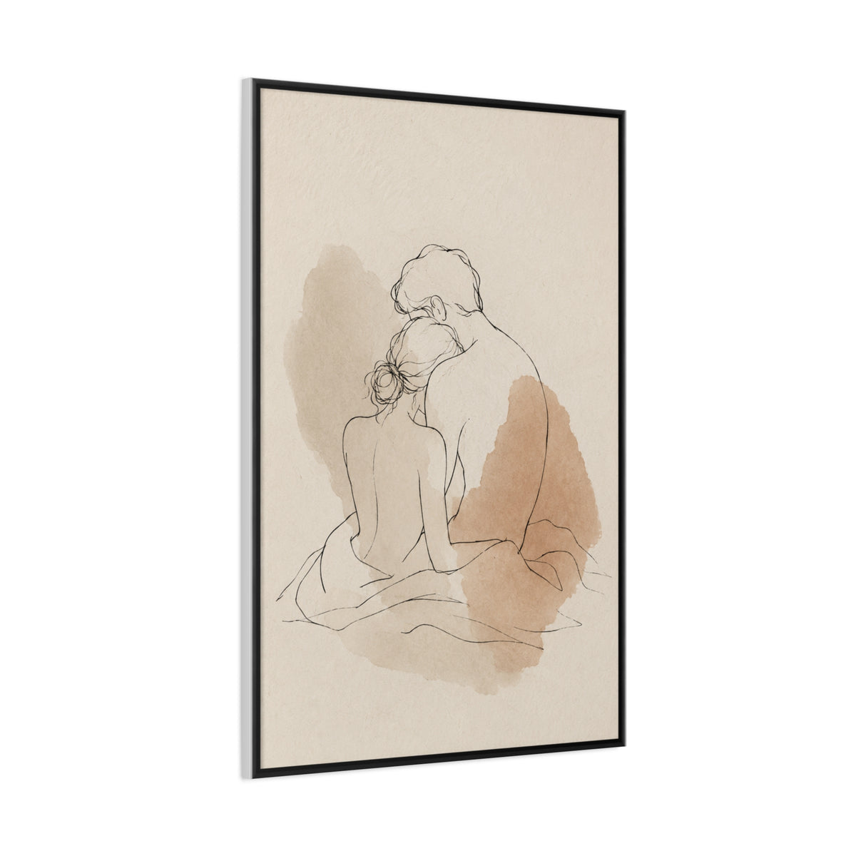 Delicate Sketch Couple Quiet Intimacy Wall Art & Canvas Print