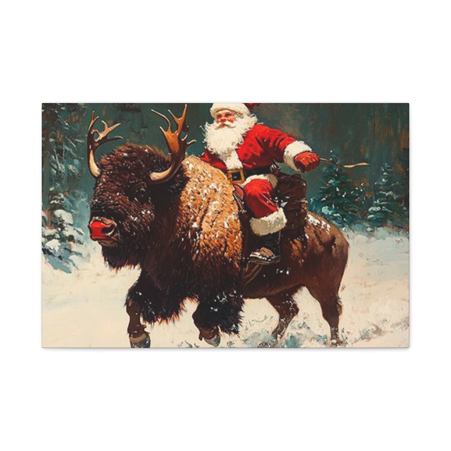 Santa Claus On Yak Wall Art & Canvas Prints
