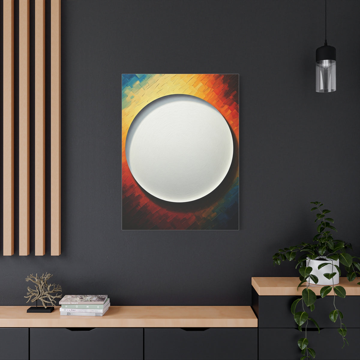 Celestial White Orb Modern Abstract Wall Art & Canvas Prints