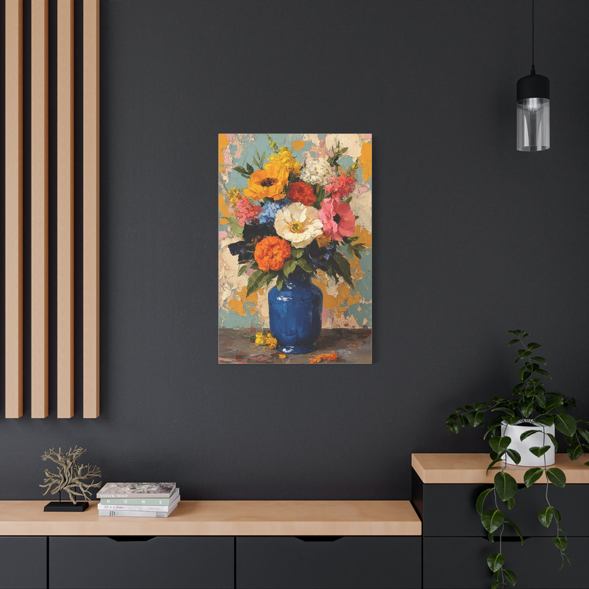 Expressive Floral Vase Composition Wall Art & Canvas Print