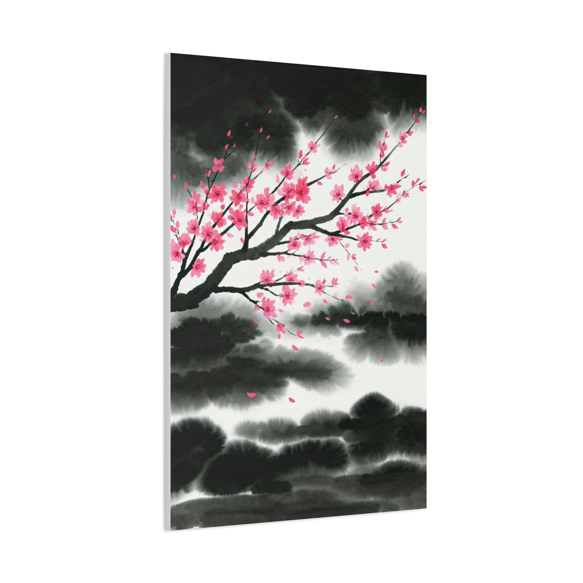 Japanese Ink Brush Sakura Landscape Wall Art & Canvas Prints