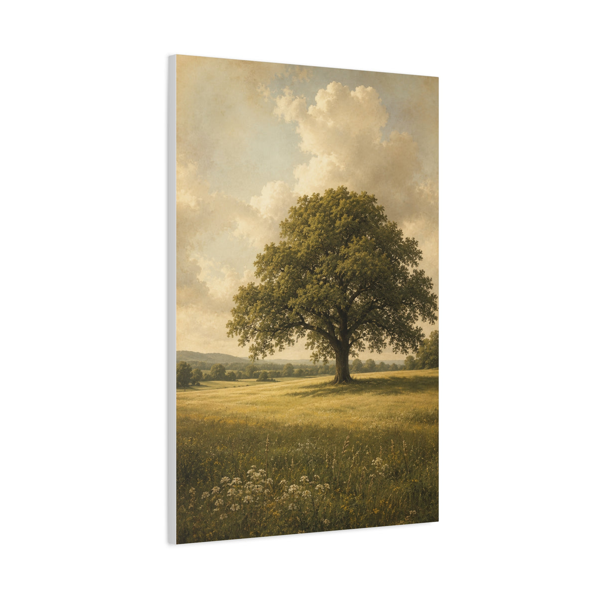 Golden Meadow Lone Tree Landscape Trees Wall Art & Canvas Print