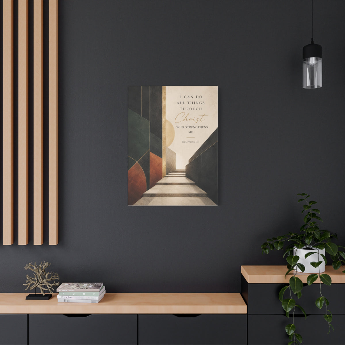 Philippians 4:13 Modern Perspective Scripture Wall Art & Canvas Print