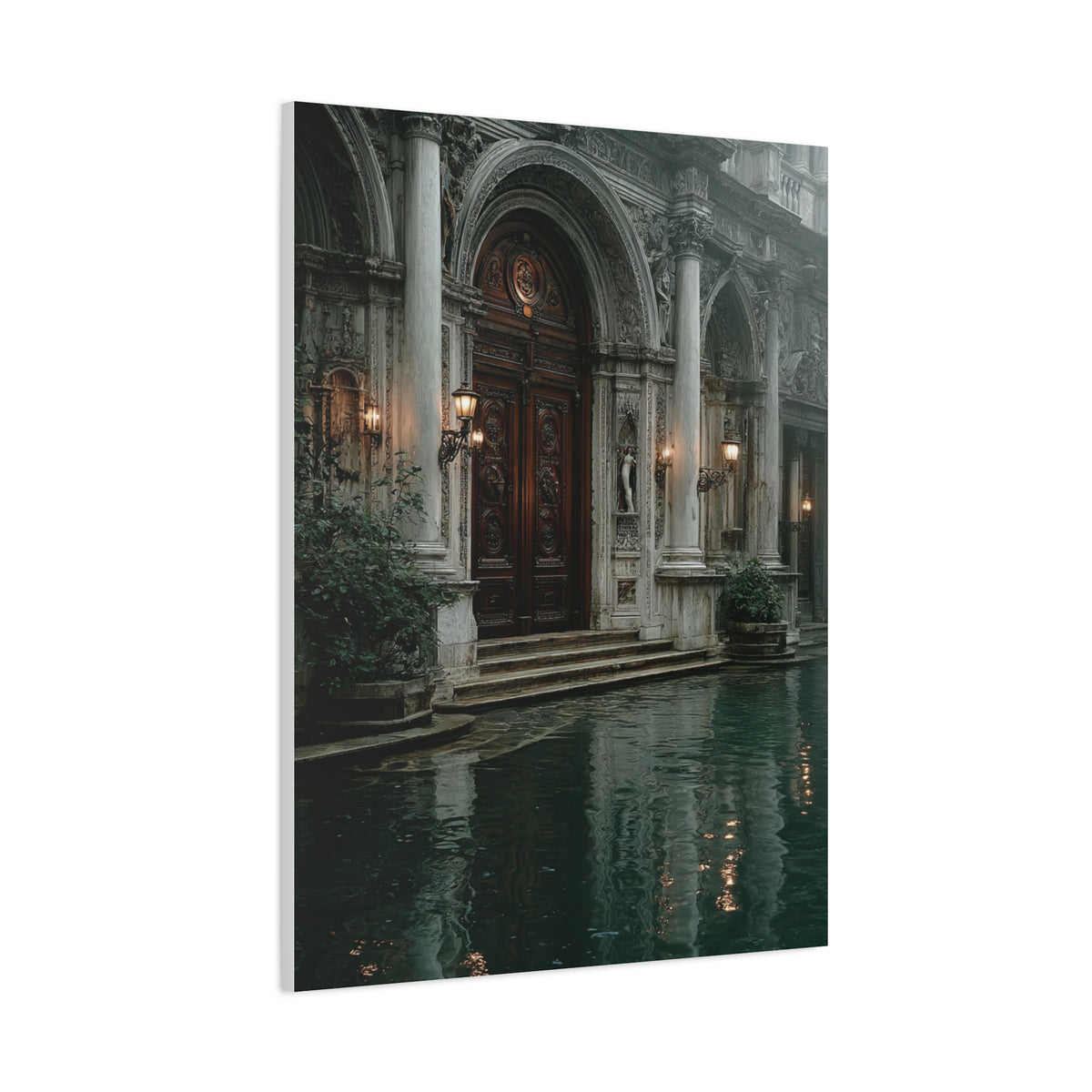 Venetian Palace Canal Entrance Wall Art & Canvas Print