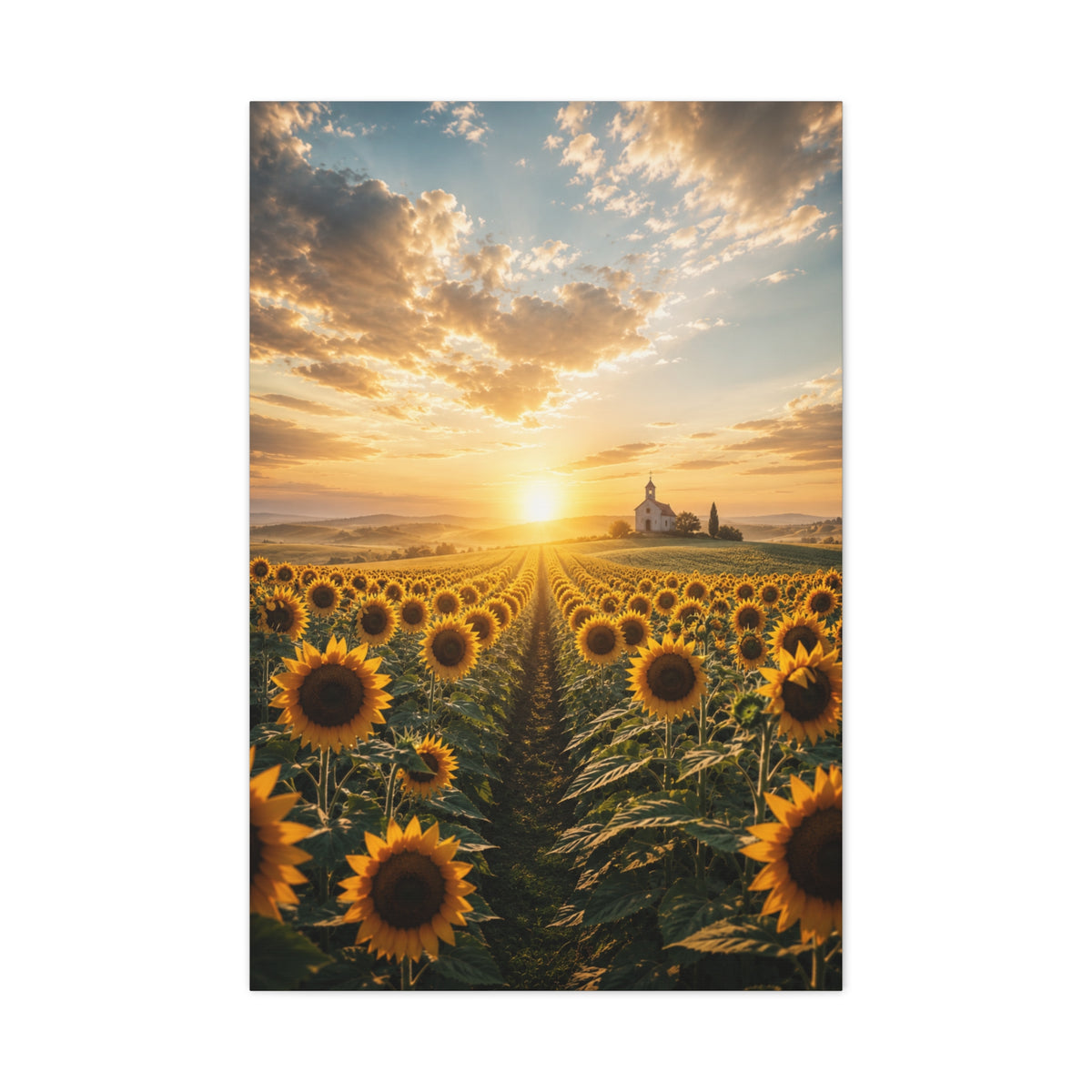 Sunflower Field Horizon Spiritual Landscape Wall Art & Canvas Print