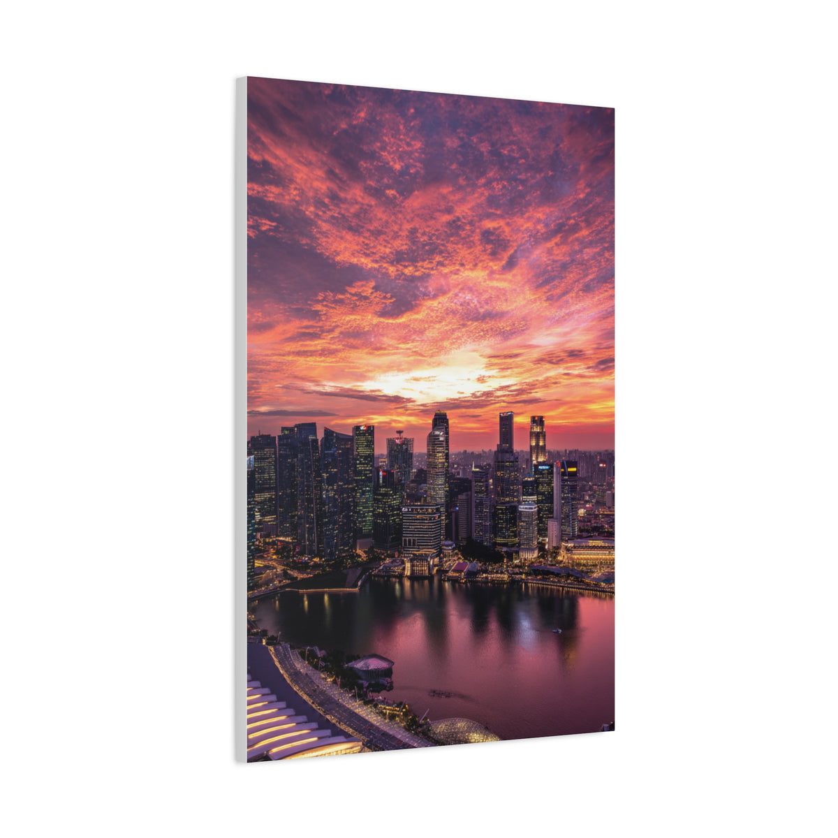 Singapore Skyline Sunset Reflections Wall Art & Canvas Print