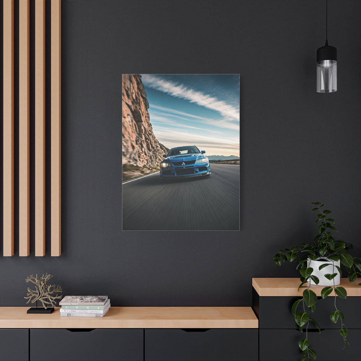Mitsubishi Lancer Evolution IX High Altitude Mountain Road Wall Art & Canvas Prints
