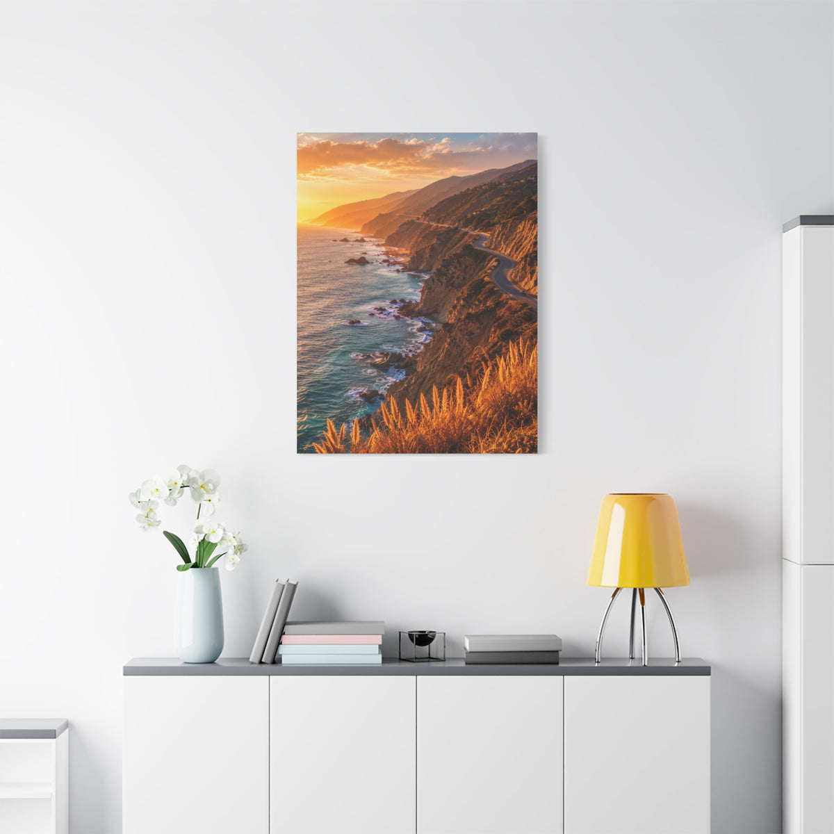Malibu Coastal Cliffs at Golden Hour Wall Art & Canvas Print